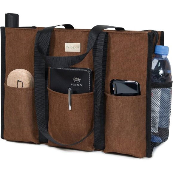 Versatile Water-Resistant Tote Bag with 13 Pockets for Busy Professionals - Picture 1 of 6